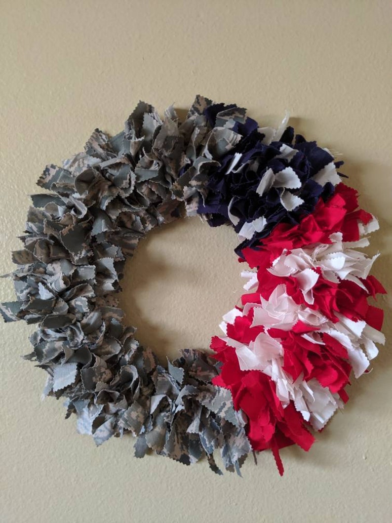 Military Uniform Rag Wreath | Etsy