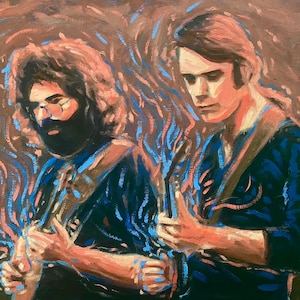 Jerry Garcia and Bob Weir Grateful Dead 13&quot;x19&quot; print