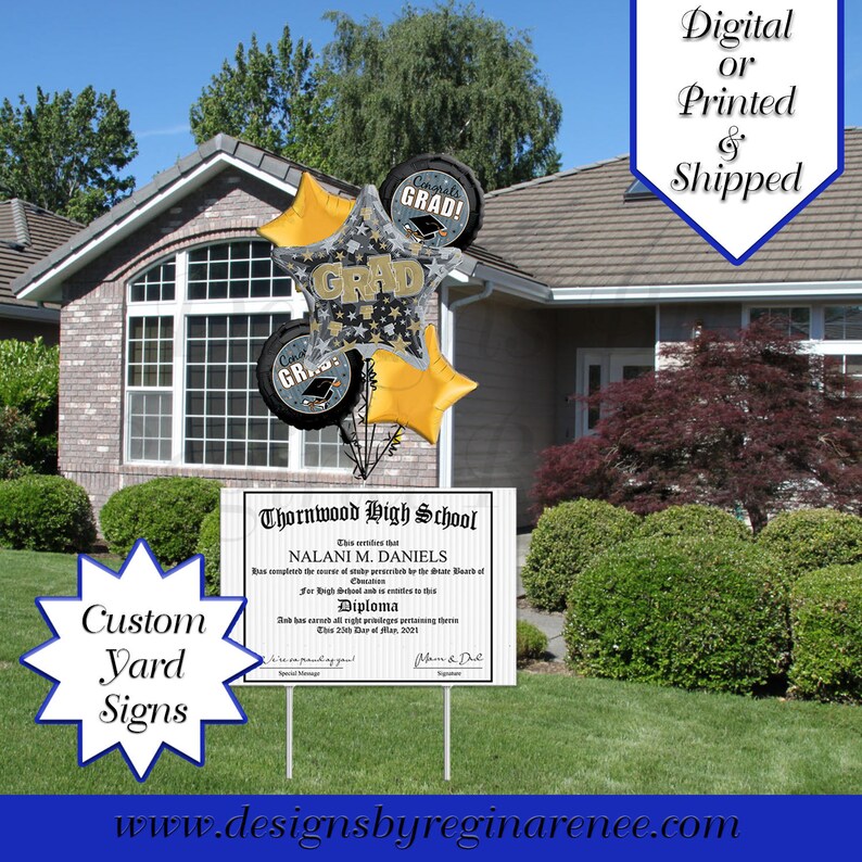 Diploma Graduation Gifts College Graduate High School Graduate Diploma Gifts Yard Signs Graduate Gifts Diploma Theme Yard Sign