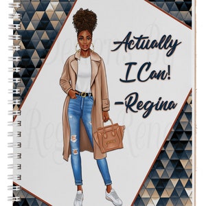 Actually I Can Spiral Notebook & Pen African American Woman Custom Pens Custom Notebooks Custom Journal Printed Notebooks image 2