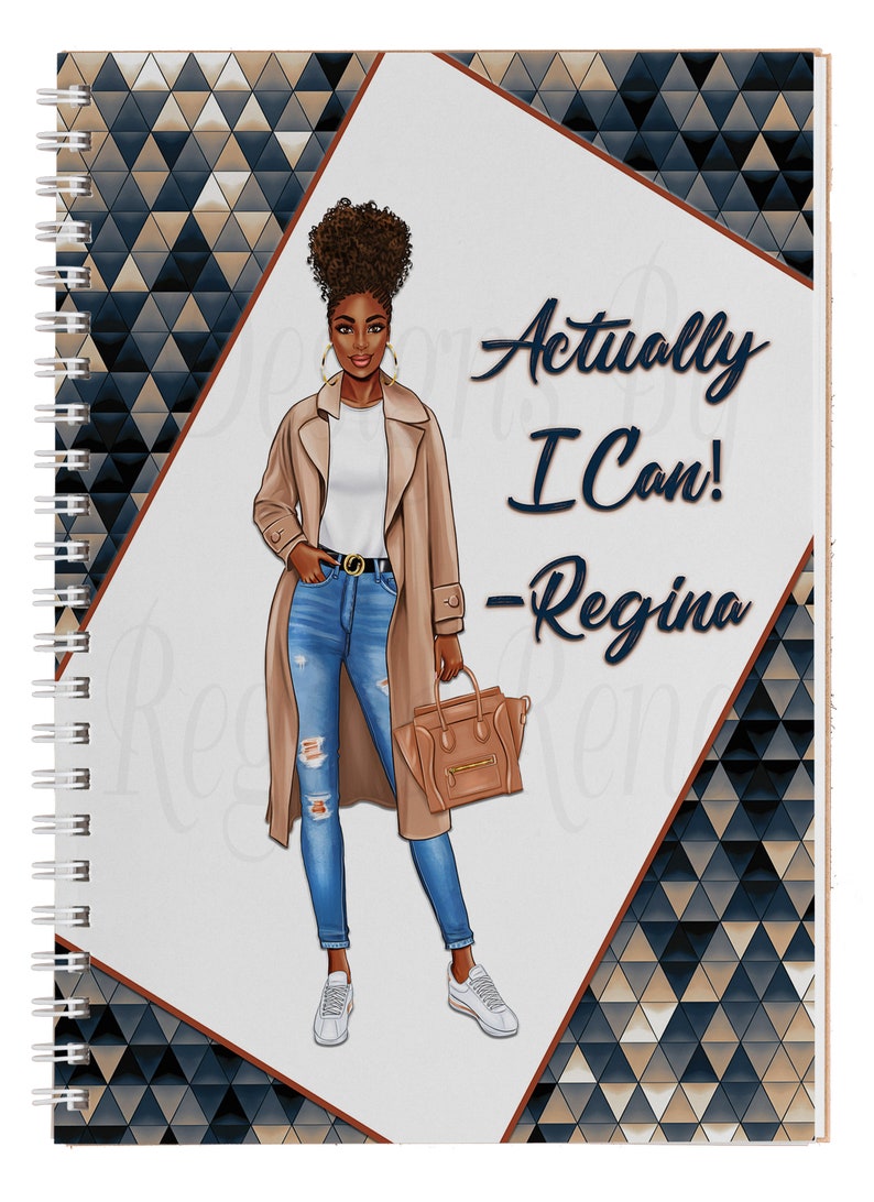 Actually I Can Spiral Notebook & Pen African American Woman Custom Pens Custom Notebooks Custom Journal Printed Notebooks image 2