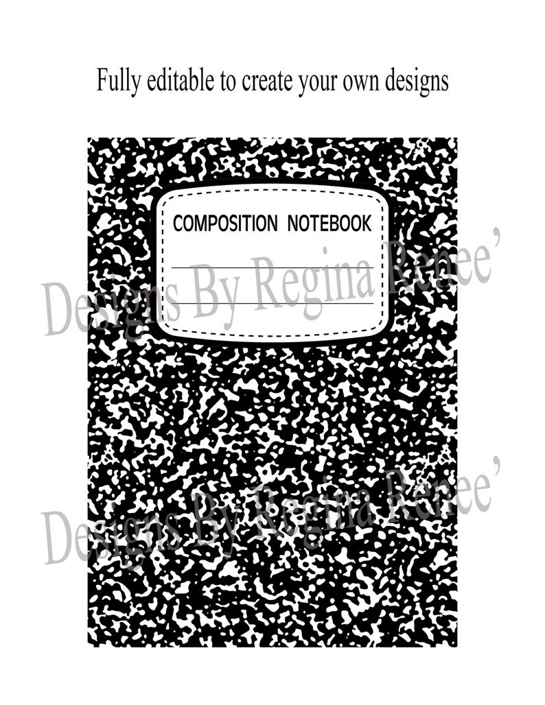 Compasion Notebook Design Custom Composition Notebook Cover Template and Mockups | Composition ...