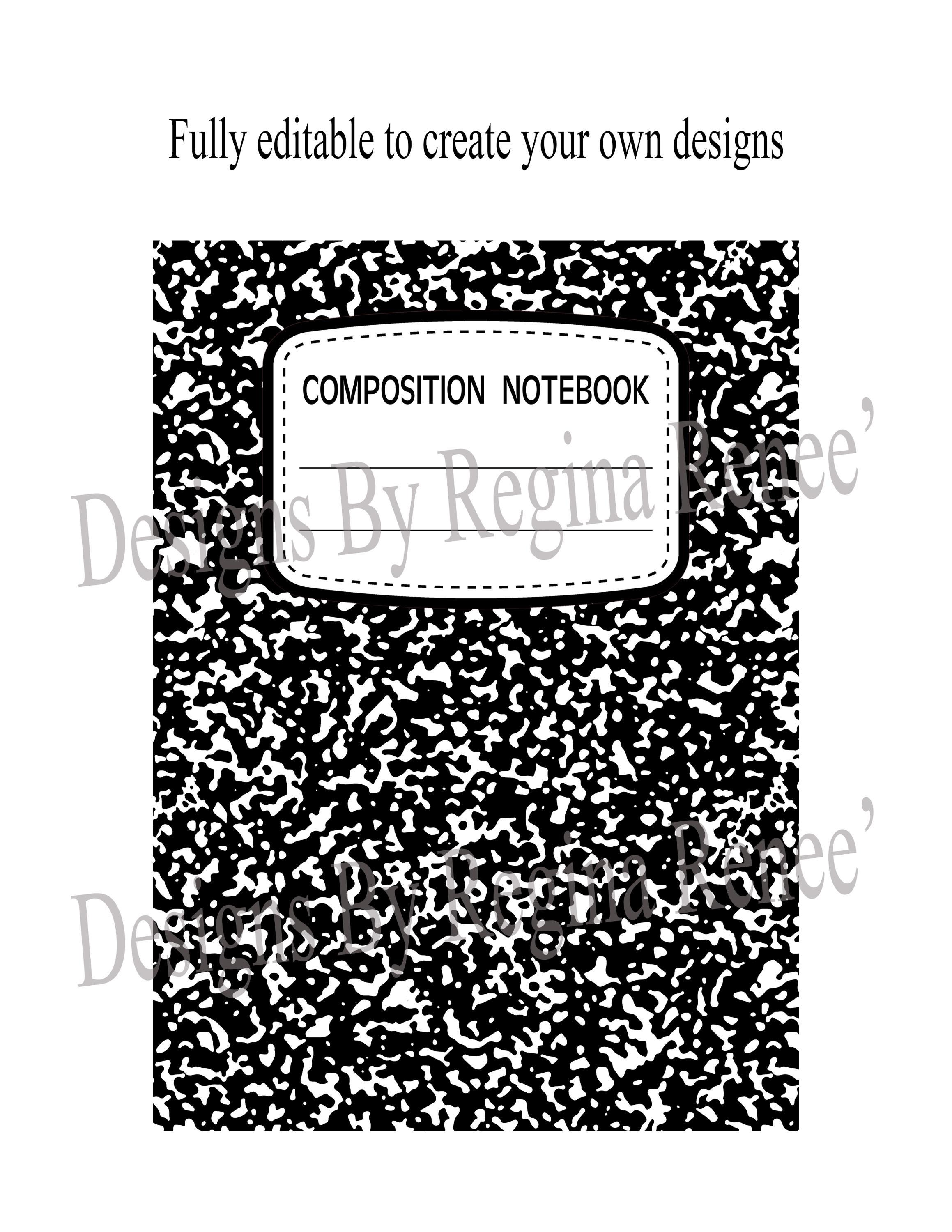 Composition Notebook Backside Custom Composition Notebook Cover Template and Mockups | Composition ...