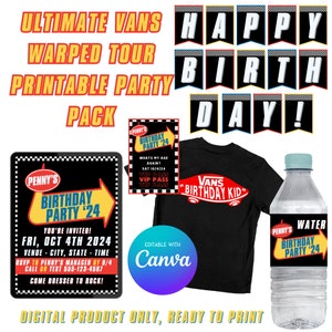 Vans Birthday Party Printables | Skateboarding Theme (digital Download
