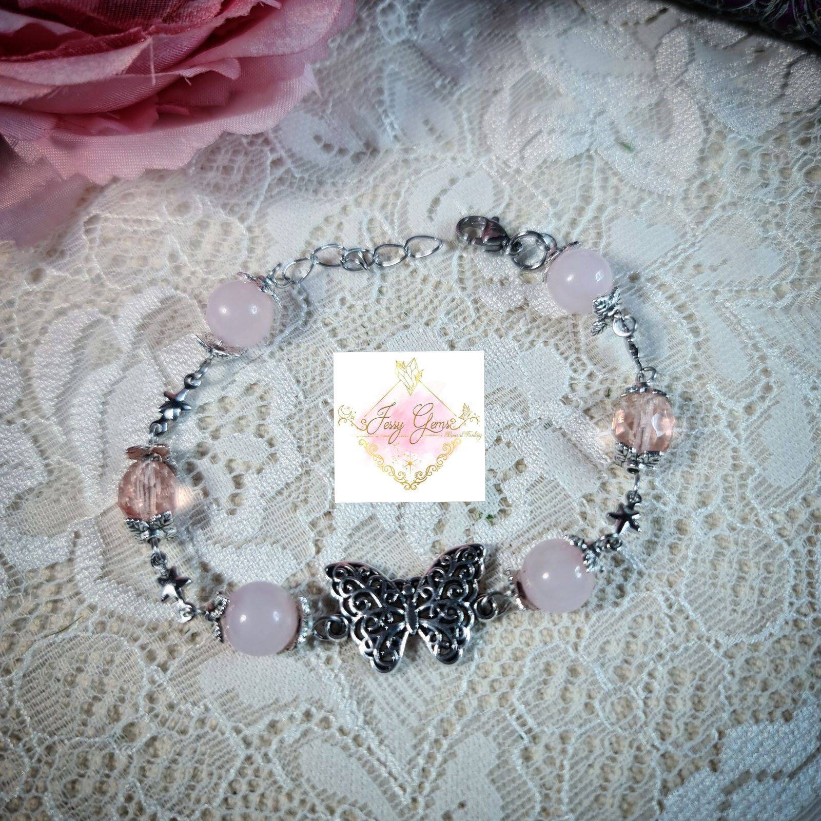 Moonstone Gentle bracelet pearl Feminine jewelry lithotherapy Pearl bracelet Natural stone well-being jewelry Rose quartz
