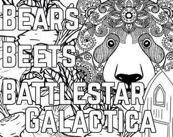 the office dwight funny printable pdf adult coloring sheet