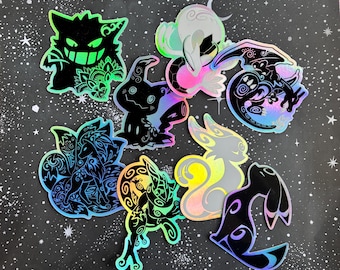 all holographic charizard cards Pokema'am 1 Holographic Glitter Stickers – Geoffrey Siu Art LLC main image 0