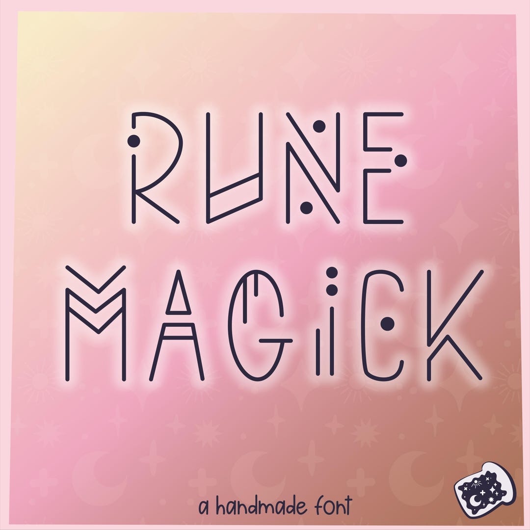 Rune Magick OTF Font | Commercial Use Witchy Glyph Typeface | Fantasy ...
