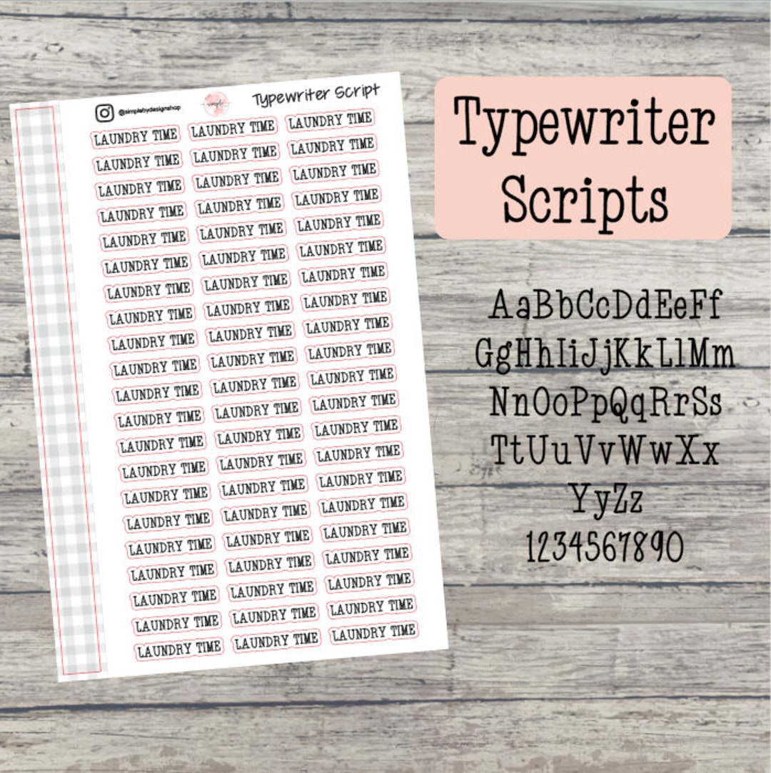 CUSTOM TYPEWRITER SCRIPTS Custom Typewriter Script Planner Etsy