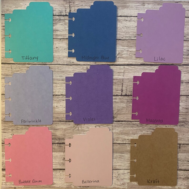 MINI DASHBOARD TABS Cardstock Discbound Tabs Mini Bookmark Etsy