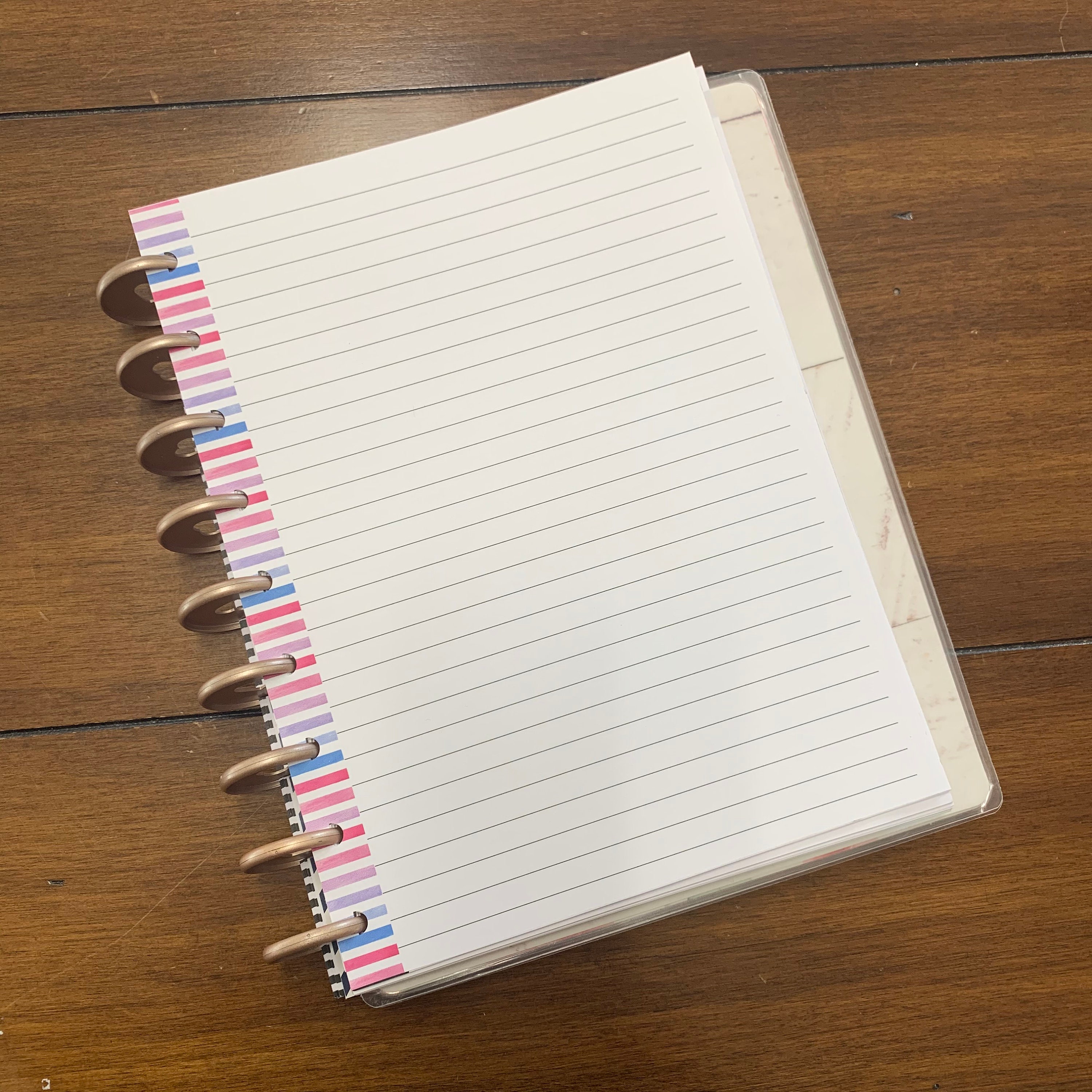 printable happy planner college ruled lined insert paper etsy