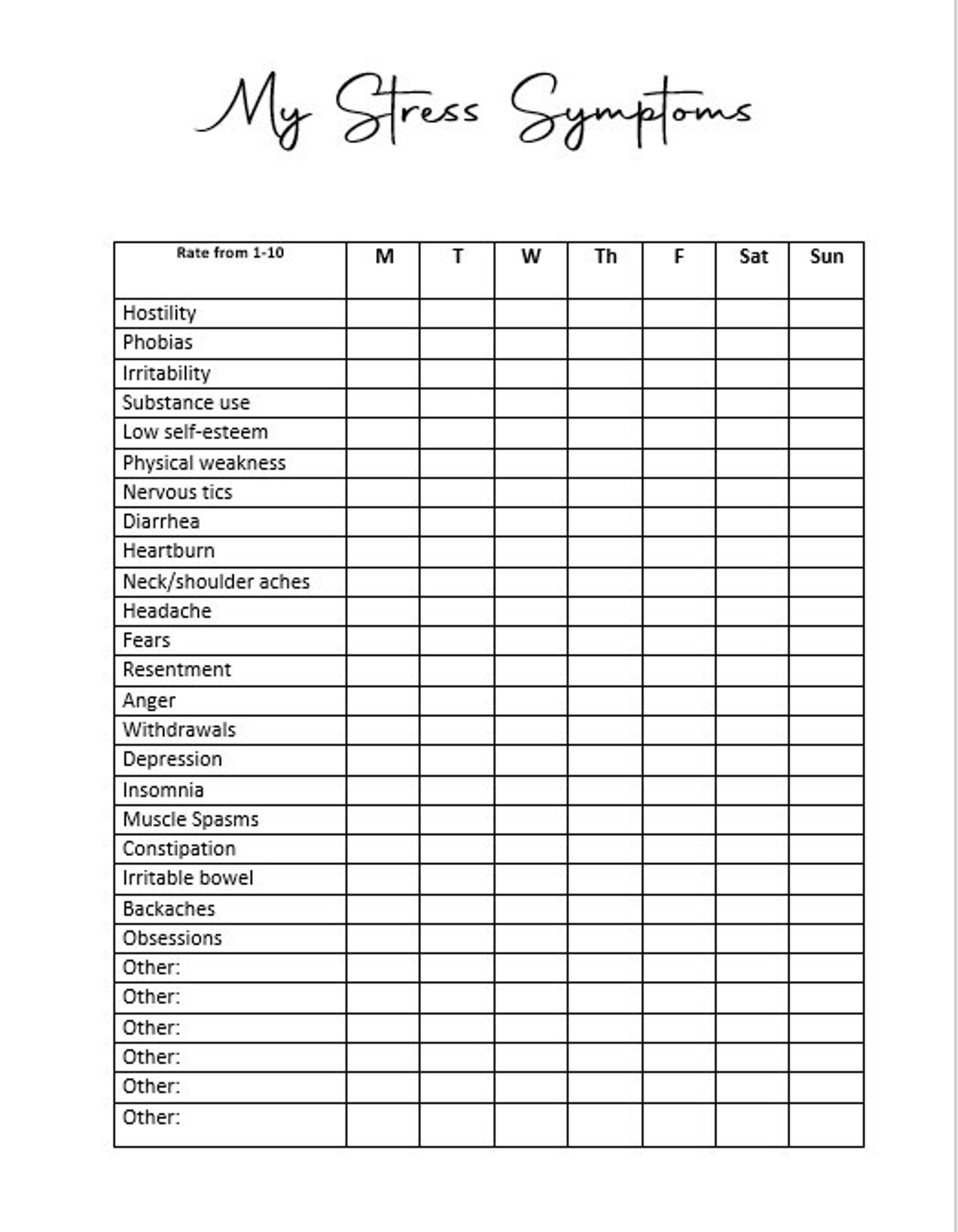 Mental Health Journal Instant Printable Download Anxiety Etsy