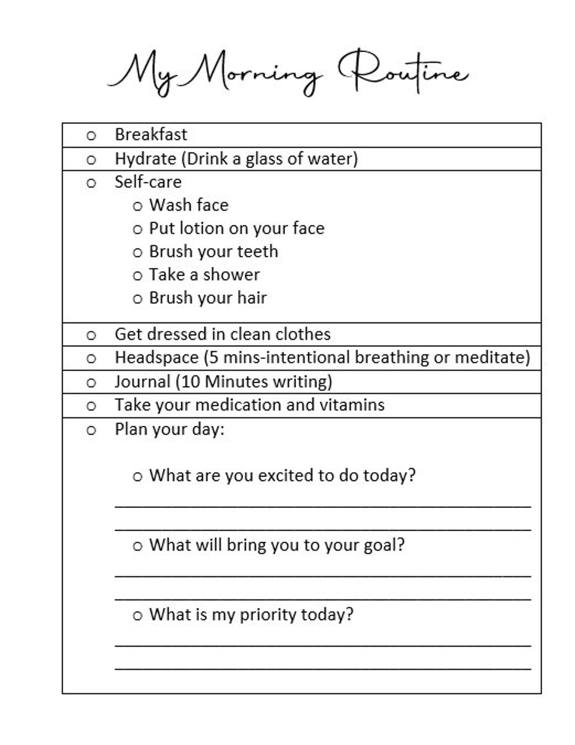 Mental Health Journal Template