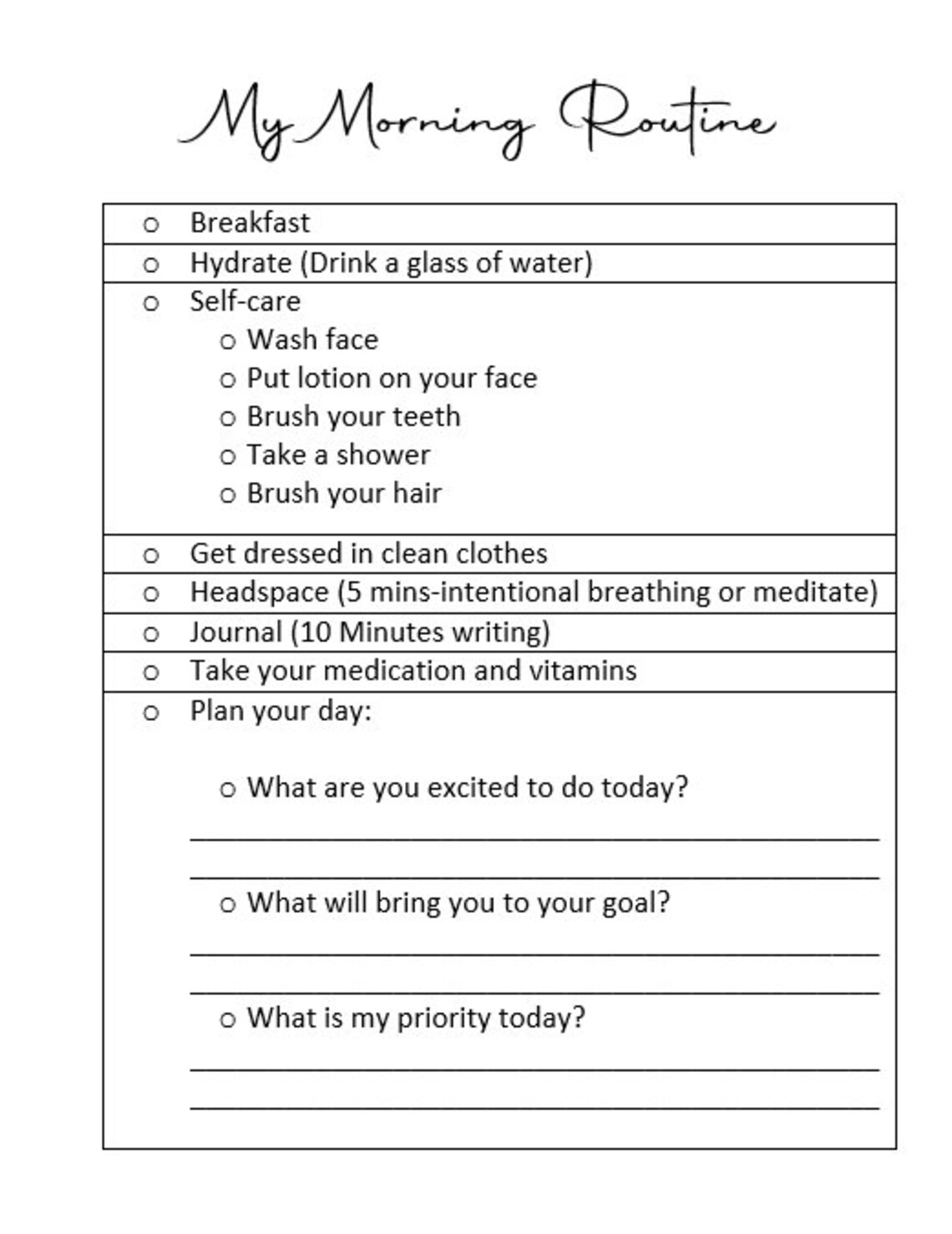 Mental Health Journal Template