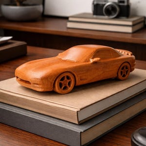 Wood JDM Sports Car Model 1:15 – 1990s Inspired Coupe – Collector Display Automobilia