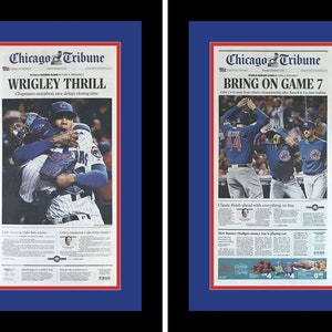 Framed Chicago Tribune Cubs World Series 2016 Newspaper 