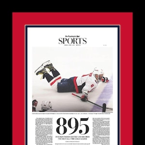 Alexander Ovechkin / Washington Capitals - NHL Goals Record - The Washington Post - &quot;895&quot; - Double Matted & Framed in Authentic Team Colors