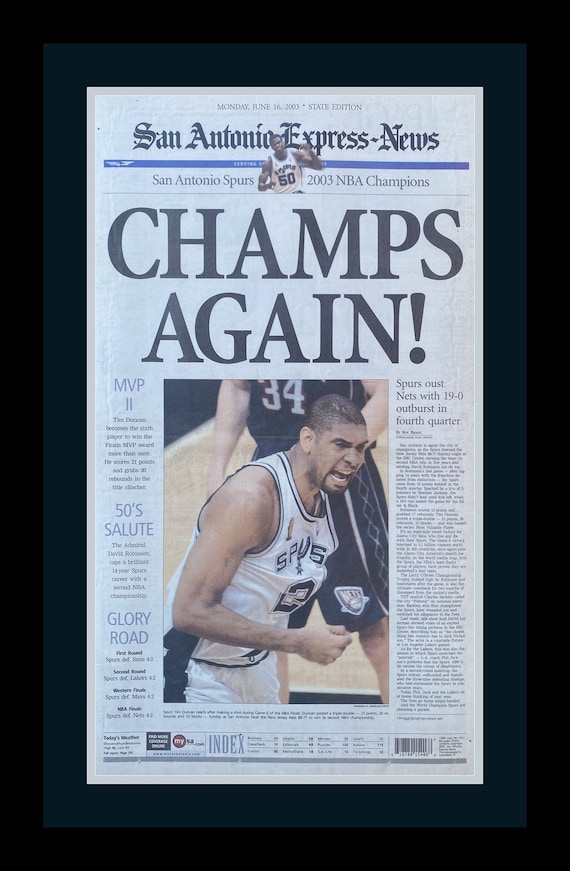 San Antonio Spurs 2003 NBA Title San Antonio Express 
