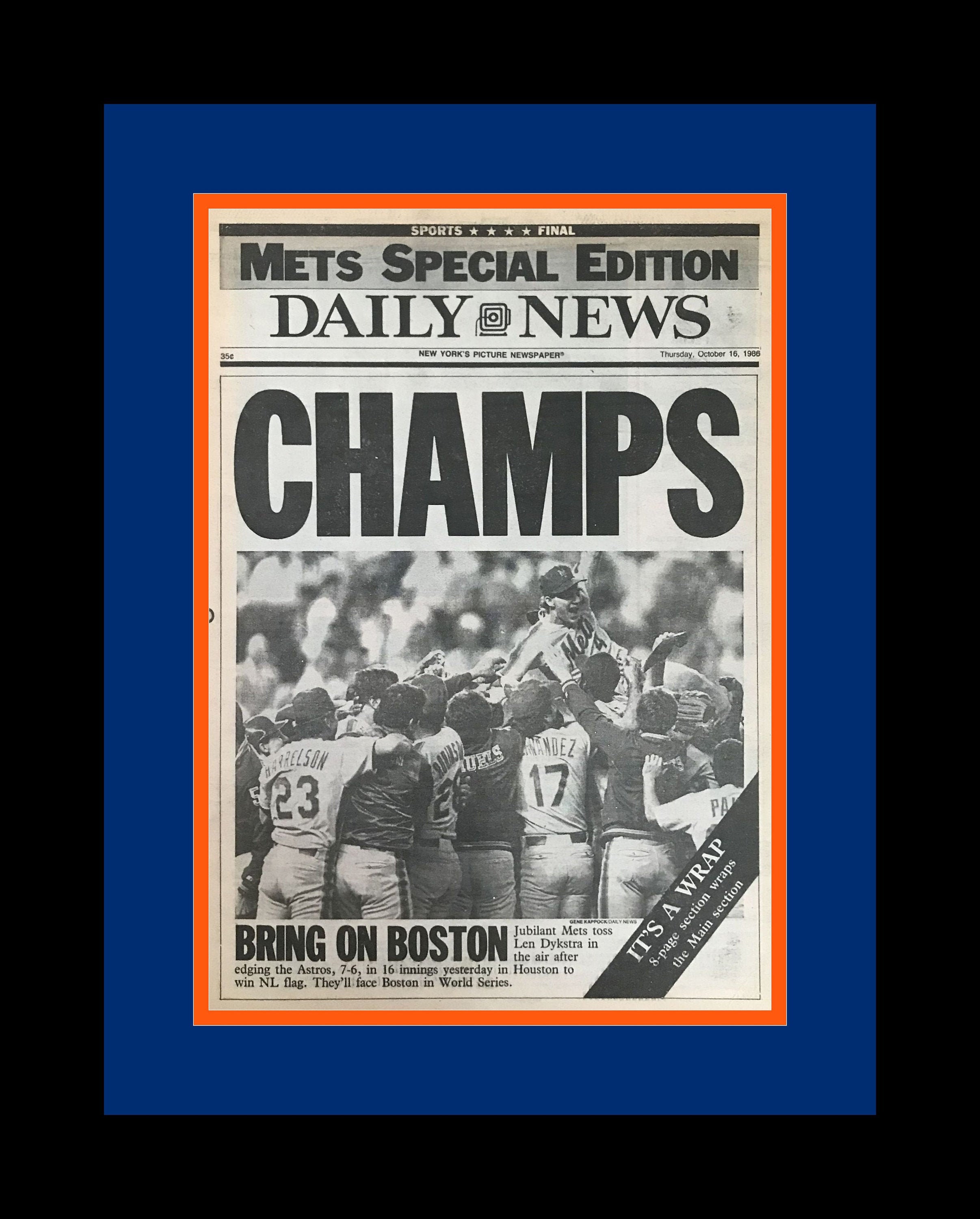 New York Mets 1986 MLB NLCS Title New York Daily News - Etsy
