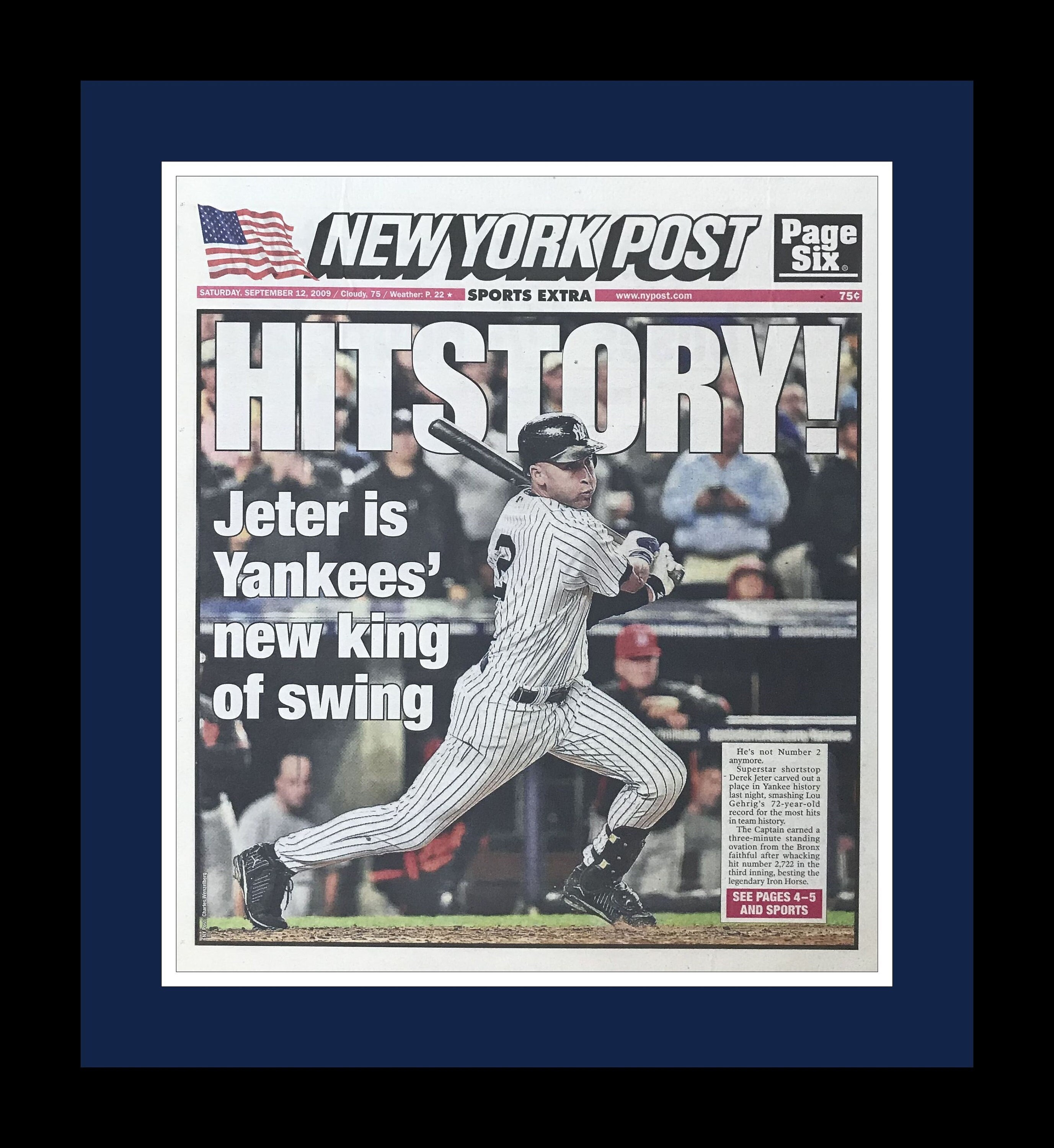 New York Yankees Derek Jeter, 1996 Al Championship Series Sports  Illustrated Cover Framed Print