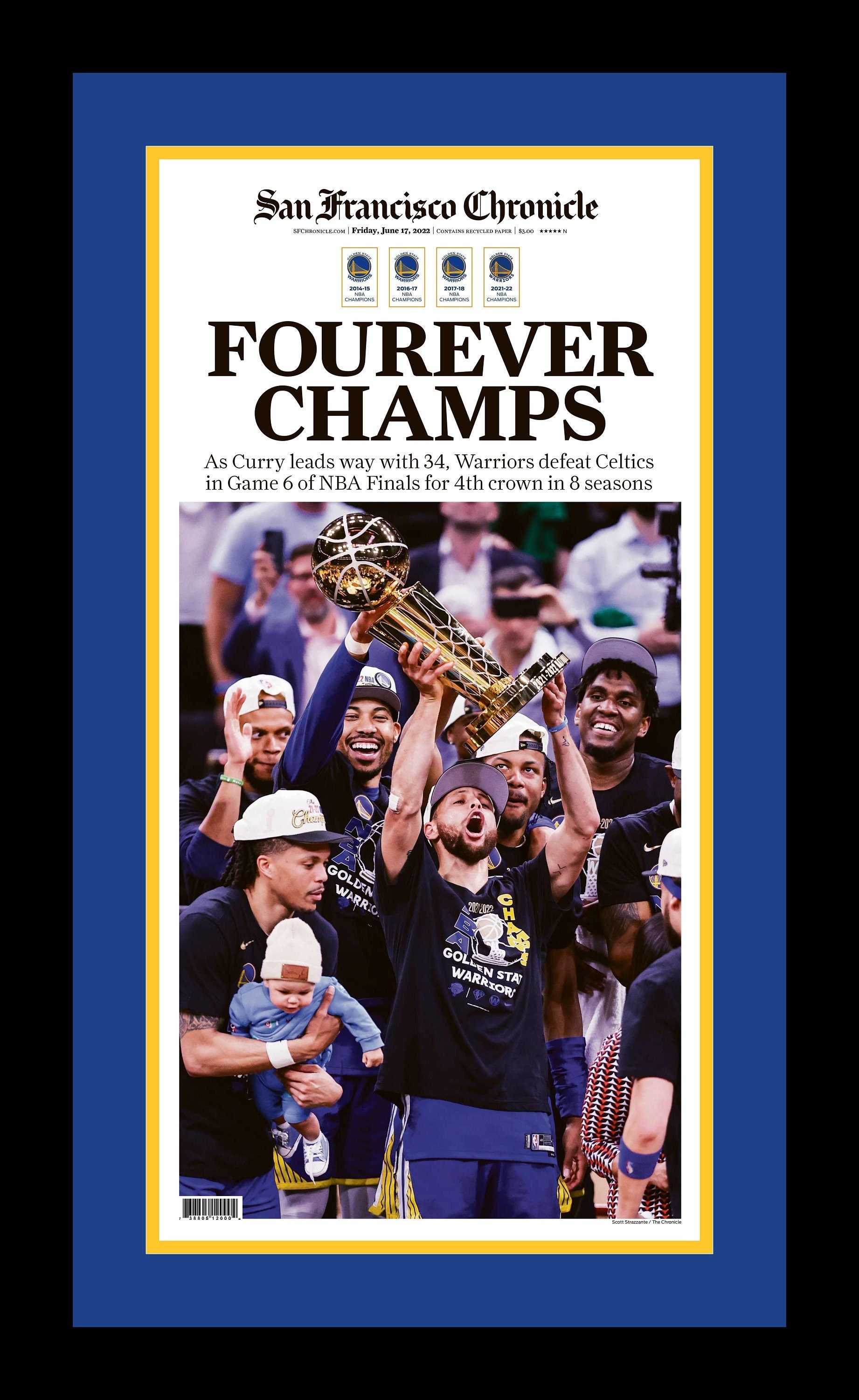 Warriors 2022 NBA REIGN RESTORED Finals Game 6 - 6/17/22 sporting gree -  San Francisco Chronicle online store