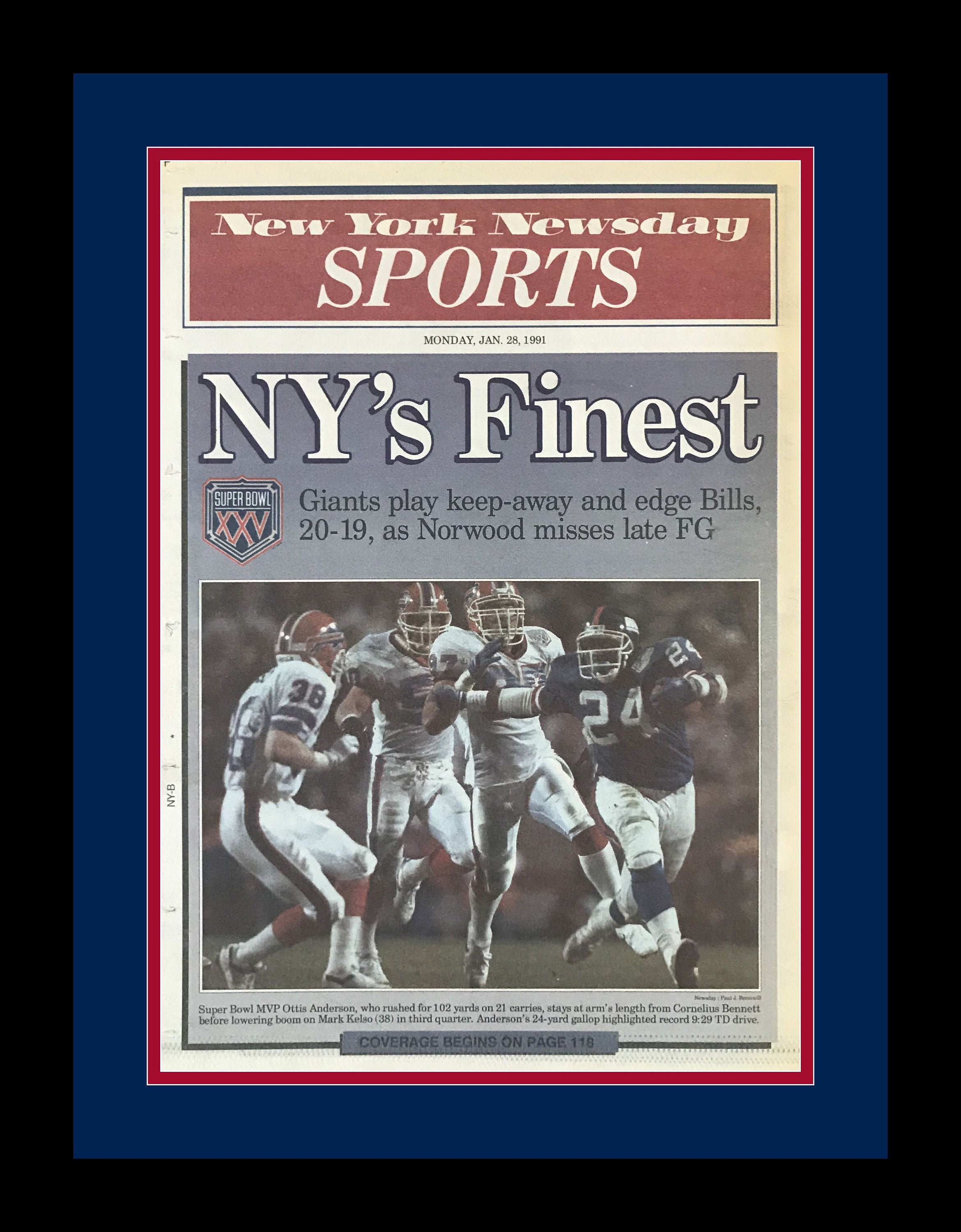 New York Giants 1991 Super Bowl Title New York Newsday 
