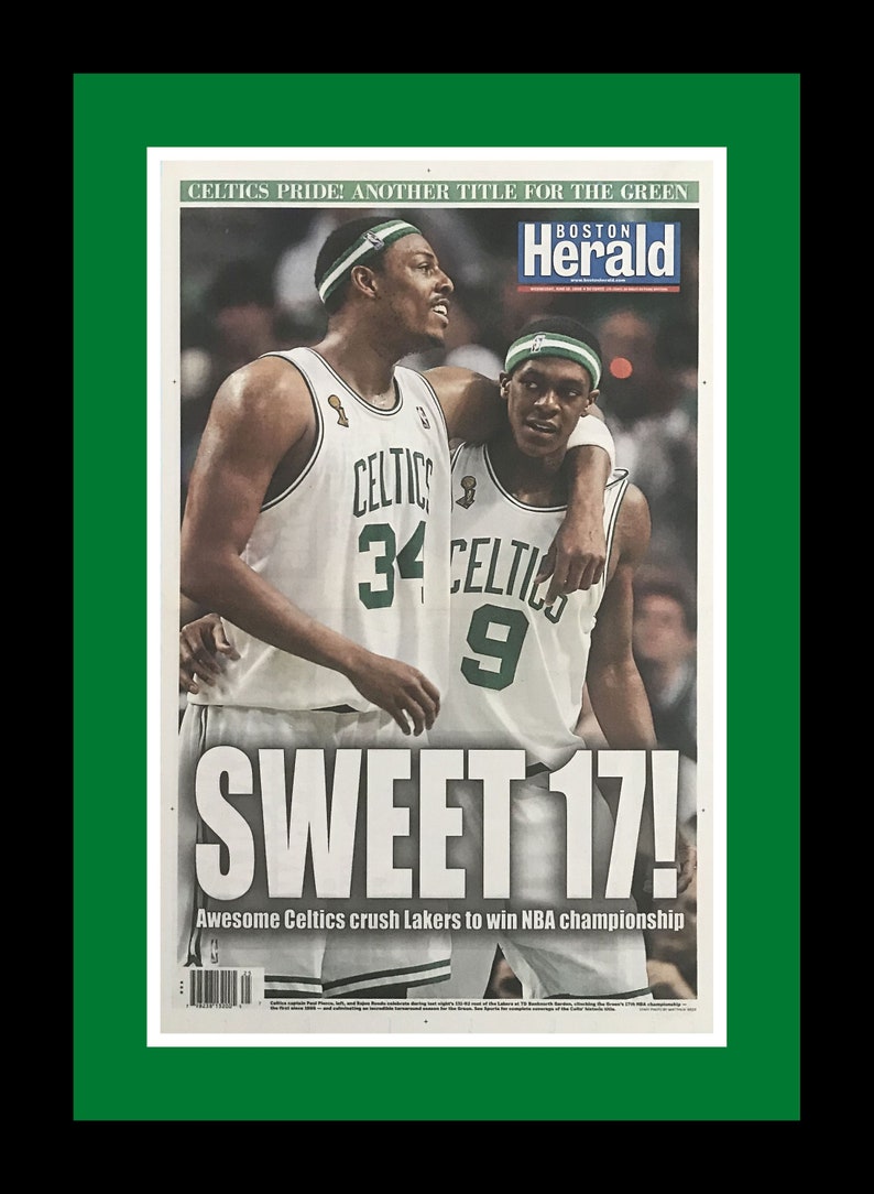 Boston Celtics 2008 NBA Champions Boston Herald Newspaper Etsy