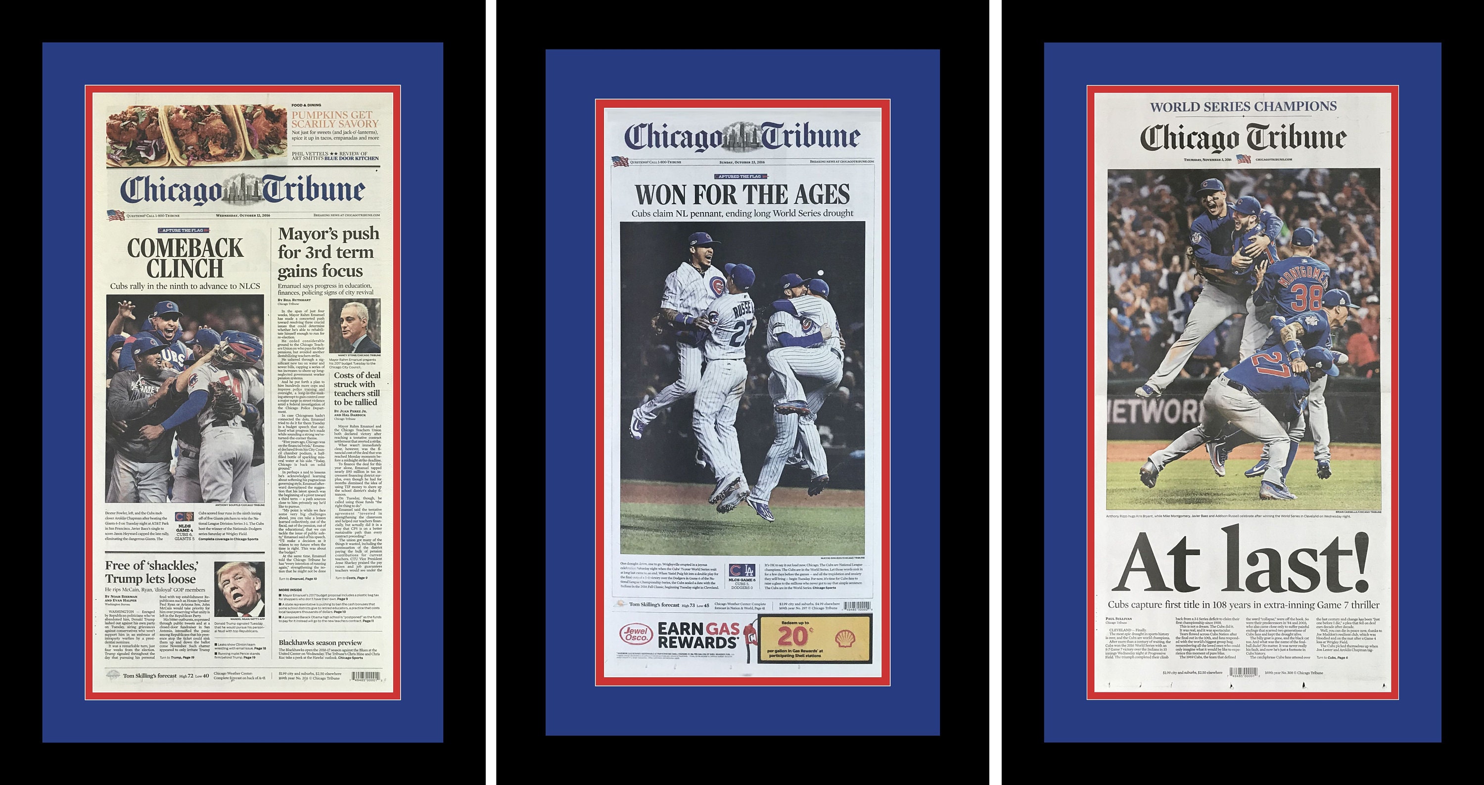 Chicago Cubs World Series Newspaper Front Pages