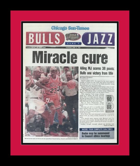 Chicago Bulls Michael Jordan 1997 NBA Finals the Flu Game