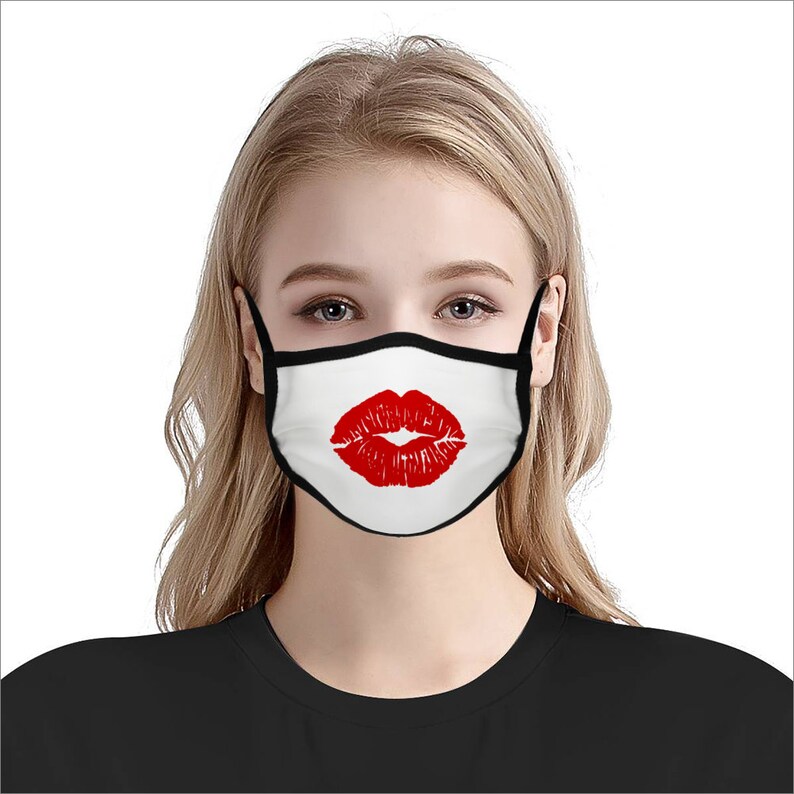Fabric Face Mask Funny Mask with lips print Facial mask Etsy