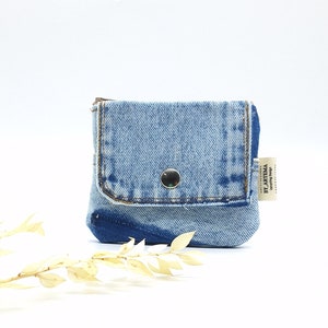 Denim wallet, zipper wallet, recycled wallet, upcycled wallet, upcycling wallet ,  purse for women , jeans pouch , denim purse