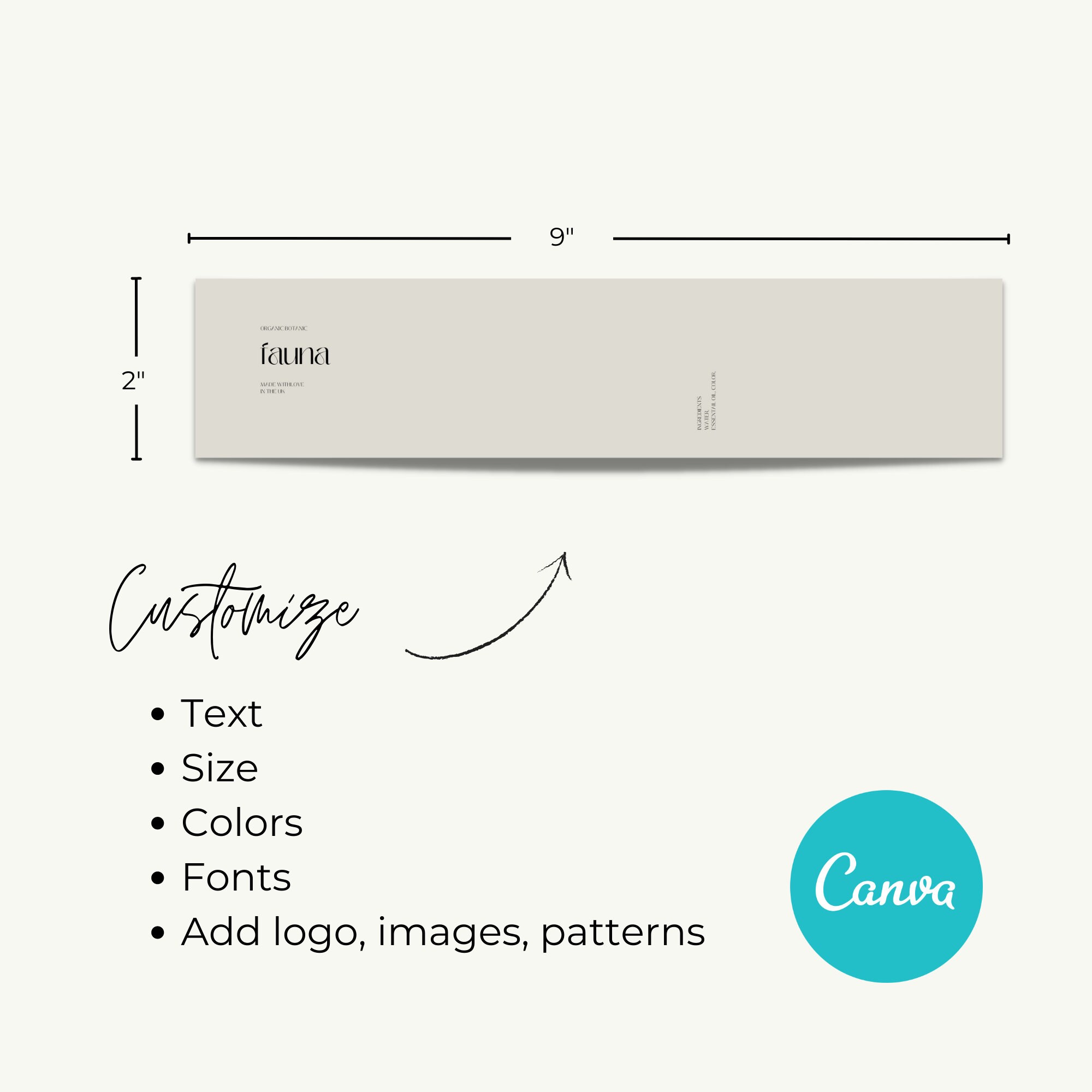 Modern Tan Soap Belly Band Handmade Soap Wrap Product Packaging