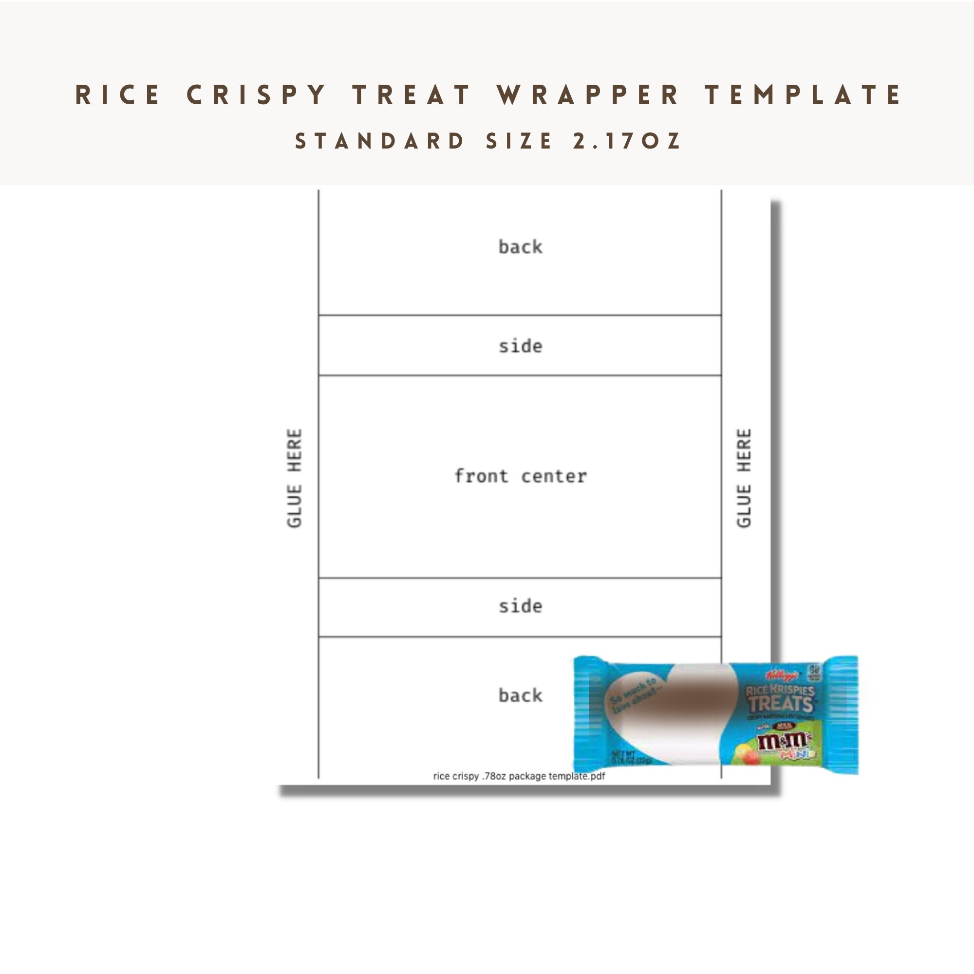 Rice Snack Size Wrapper Template Instant Download Png Etsy