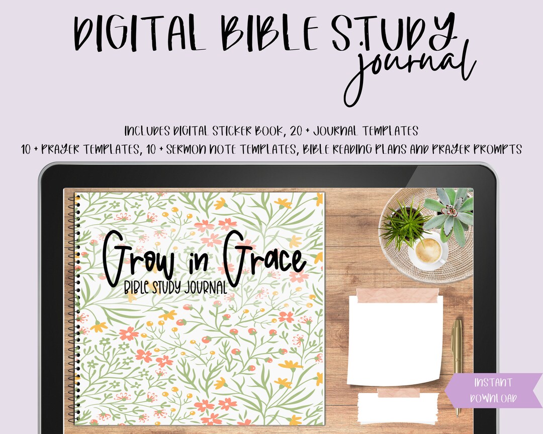 Digital Bible Study Journal + Sticker Book - Etsy