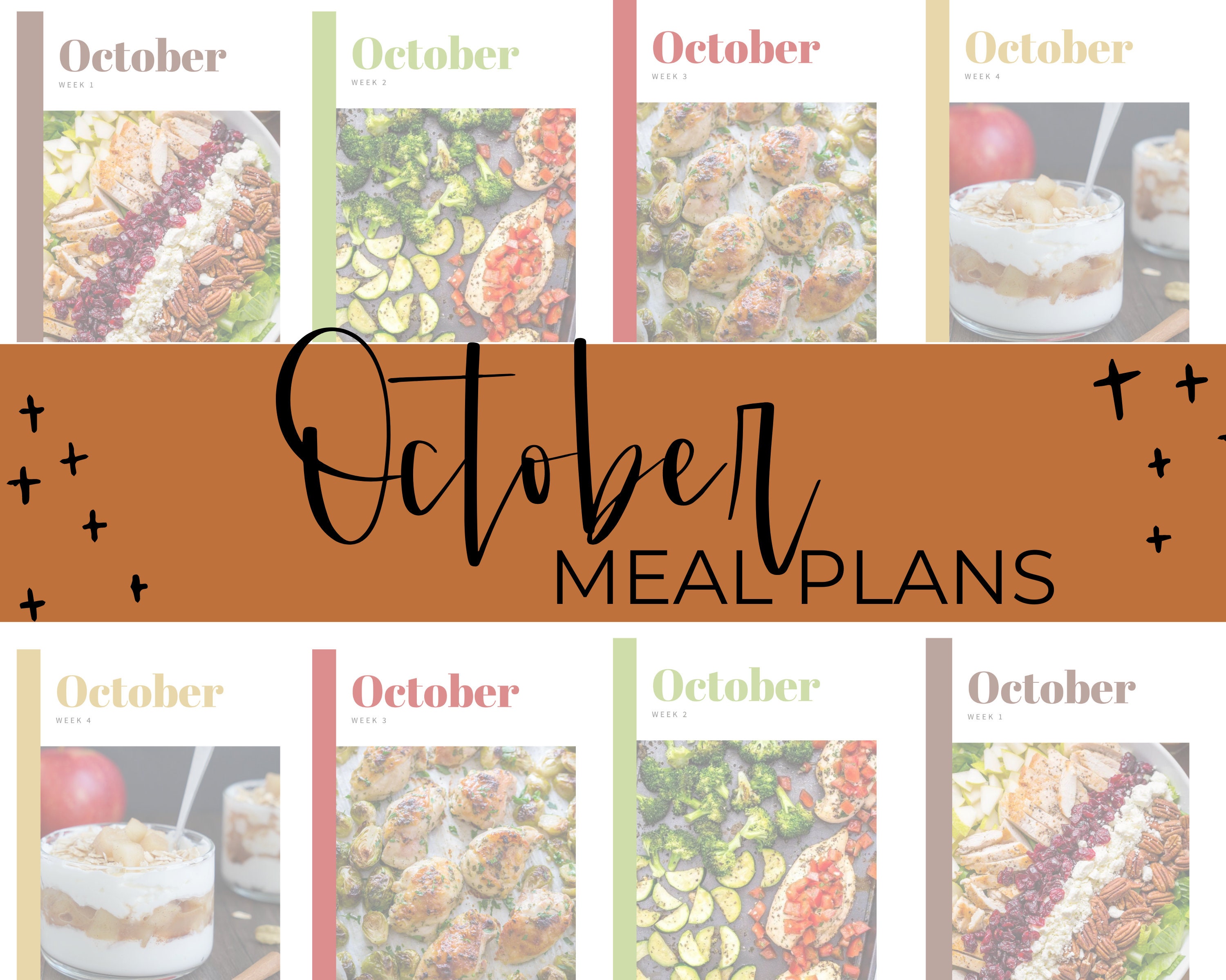 October Meal Plans - 4 Weeks of Meal Plans
