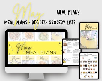 May Healthy Meal Plan - Includes Recipes and Grocery Lists