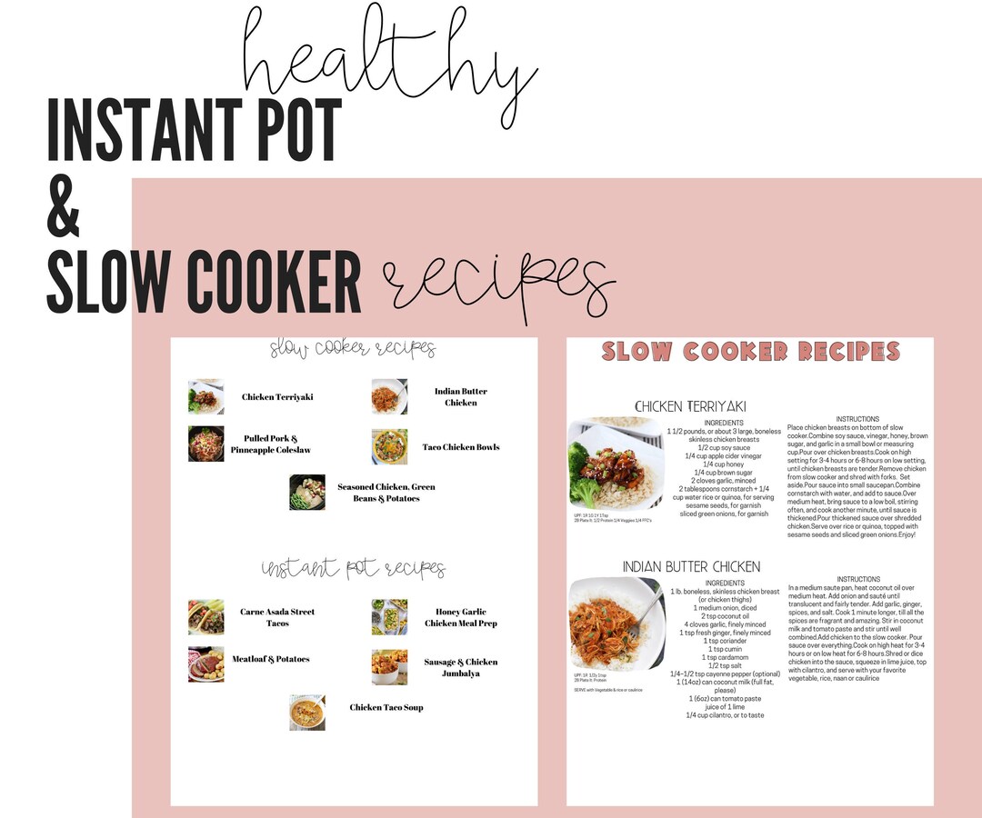 Buy Healthy Instant Pot & Crock Pot Recipes PDF Online in India - Etsy