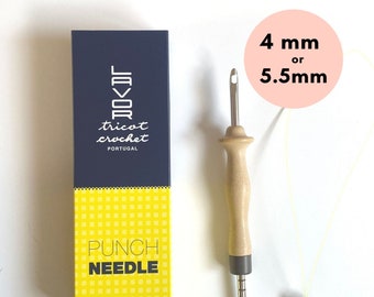 LAVOR ADJUSTABLE PUNCH Needle - New Ergonomic Handle -  5.5mm or 4 mm | One Punch Needle Makes 7 Different Loop Lengths