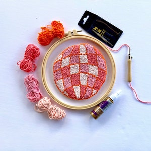 Disco Ball Punch Needle Coaster Kit, DIY Guided Craft Kit Set