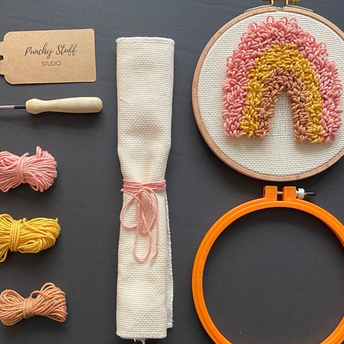 Punch Needle Beginner Kit Supplies Starter Set Rainbow DIY Etsy