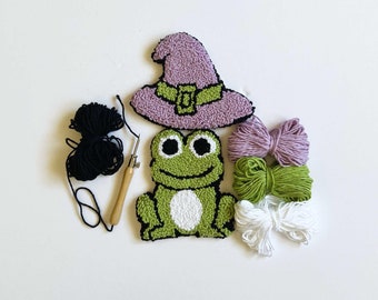 Halloween Pumpkin Mug Rug Punch needle kit easy for beginners