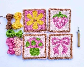 Punch Needle DYI Craft Kit Kit - Punch Needle Mug Rug Coaster Kit