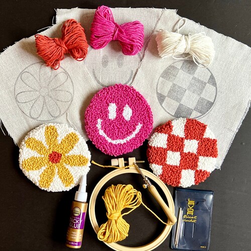 Punch Needle Mug Rug Coaster Kit BEGINNER DIY Craft Gift Set - Etsy