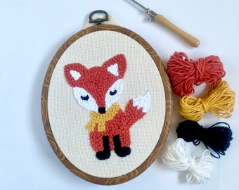 Fox Needle Punch Embroidery Kit | DIY Craft Kit |  Easy Needle Punching Kit