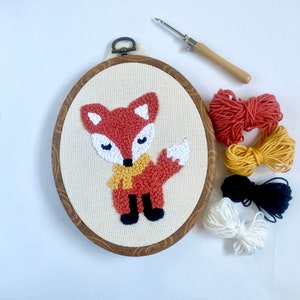 Fox Needle Punch Embroidery Kit | DIY Craft Kit |  Easy Needle Punching Kit