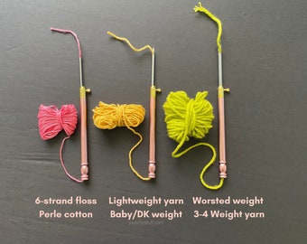 Embroidery Punch Needle Set, 1 Adjustable Handle with Large, Medium, Small Needles