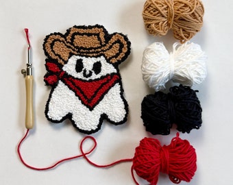 Easy Punch Needle Kit for Beginners, Western Cowboy Ghost