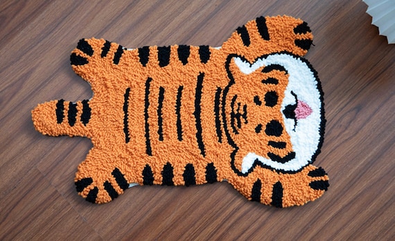 Cute Tiger Punch Needle Embroidery Rug Kit for Beginners - Big Cat