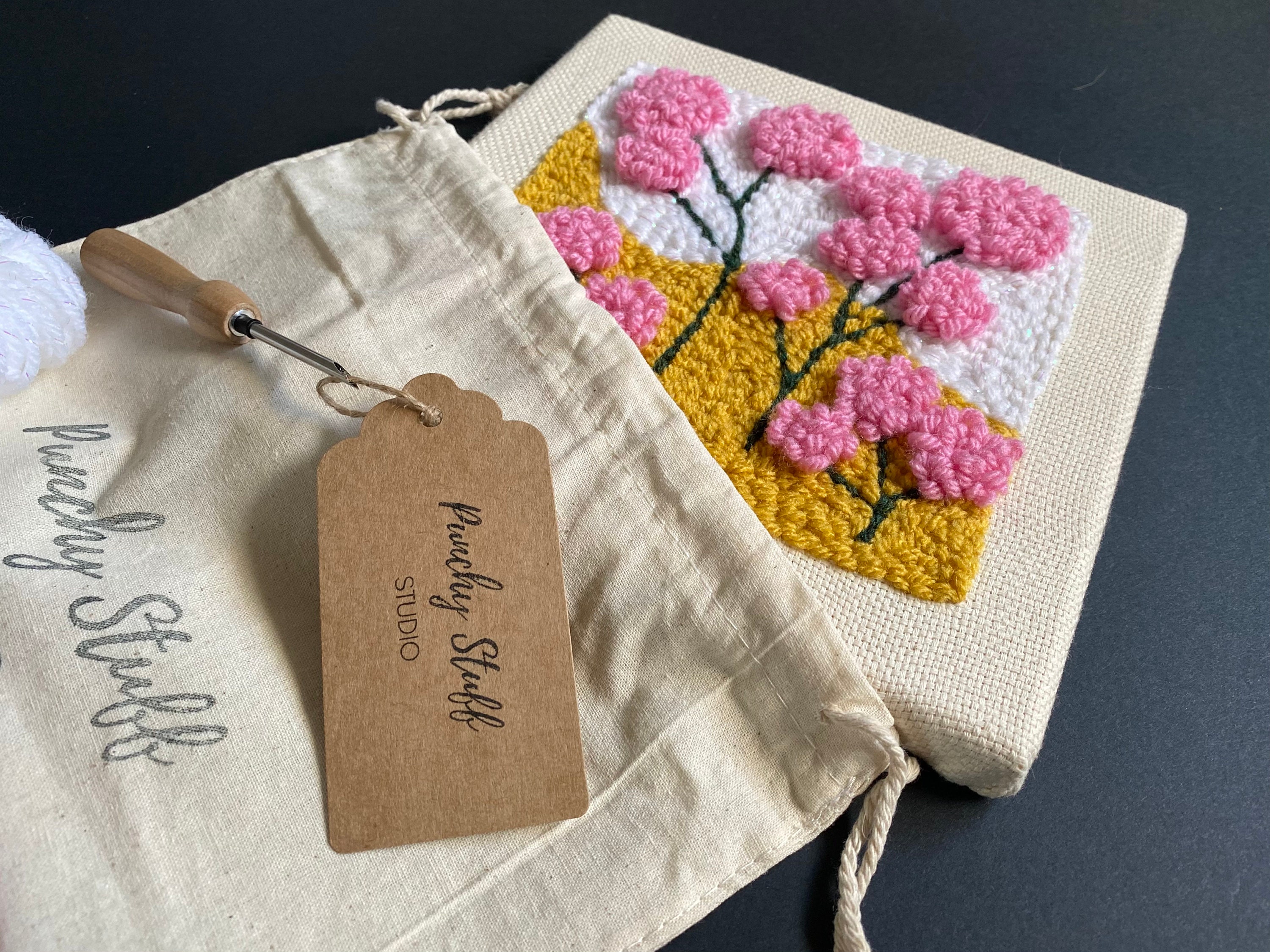 Folk Floral Punch Needle Embroidery Kit - Marmalade