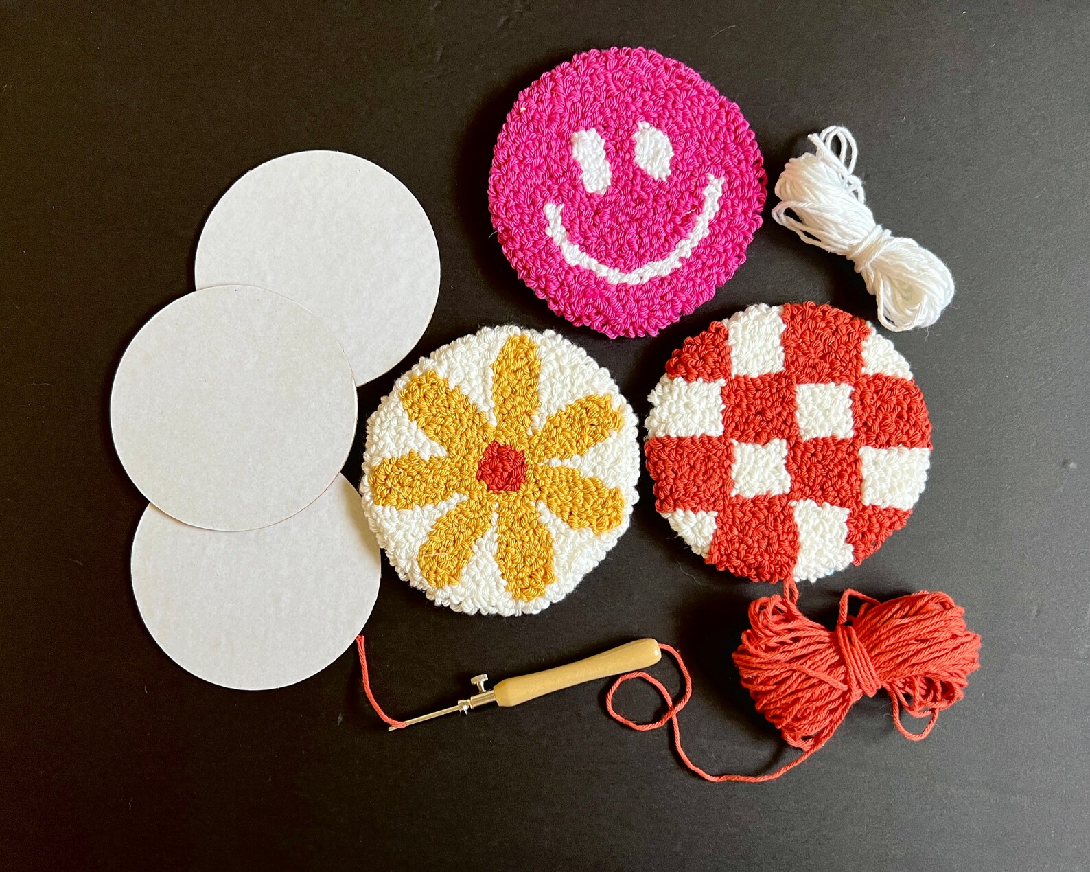 Punch Needle Mug Rug Coaster Kit BEGINNER DIY Craft Gift Set Etsy